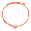 Signature Heart Bracelet in Neon Peach and White