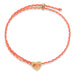 Signature Heart Bracelet in Neon Peach and White