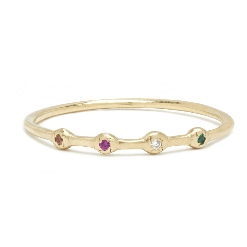 Quattro Ring in Gold with Mixed Stones