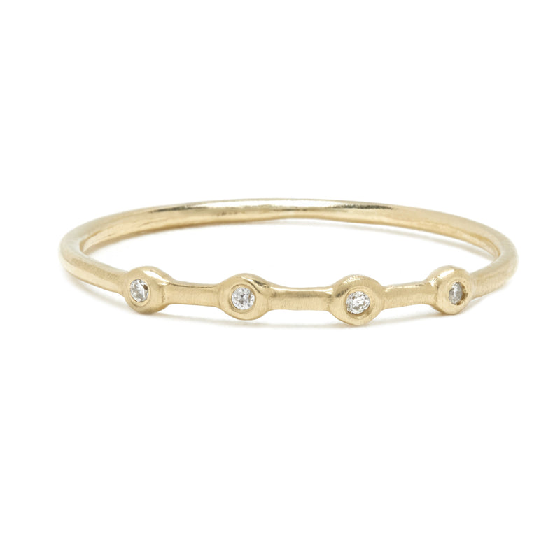 Quattro Ring in Gold with Diamonds