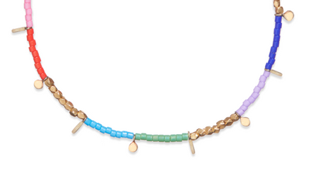 Rainbow Tinsel beaded necklace