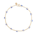 Beaded Cha-Cha Anklet in Indigo