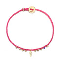 Easygoing Feather Charm Bracelet in Fuchsia
