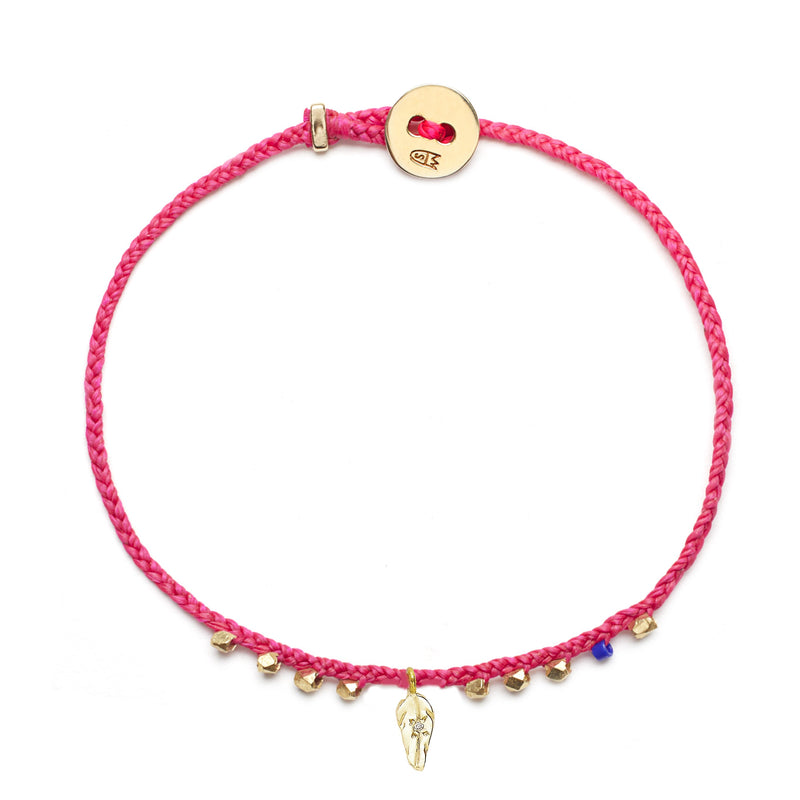 Easygoing Feather Charm Bracelet in Fuchsia