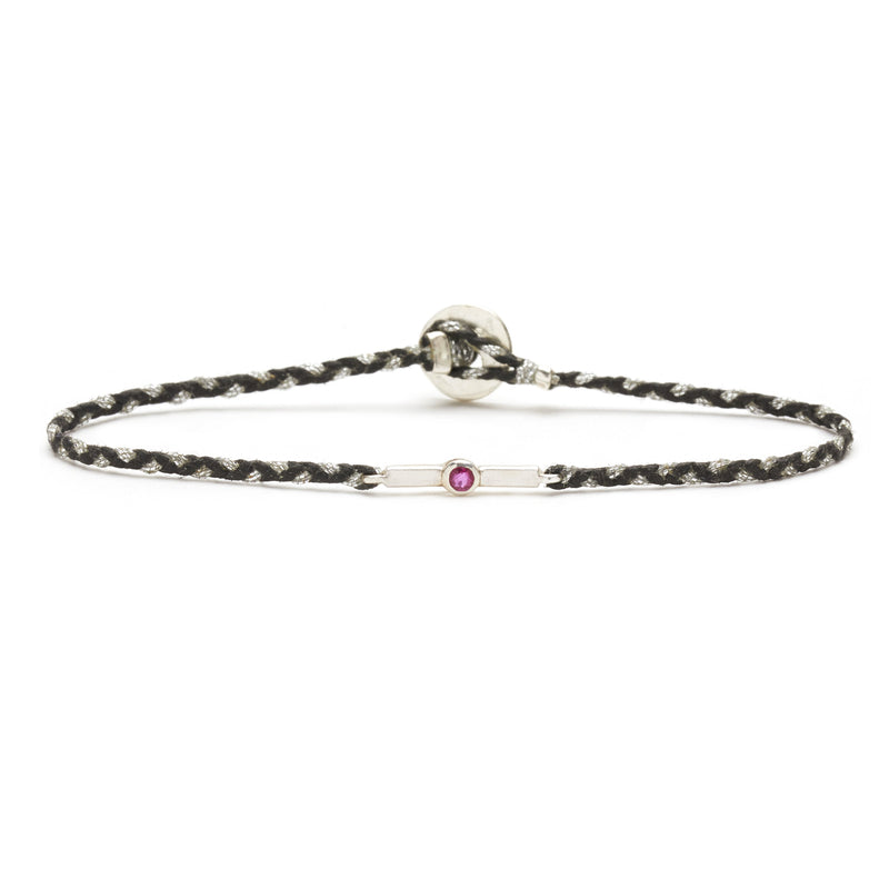 Wish Bar in Silver with Ruby