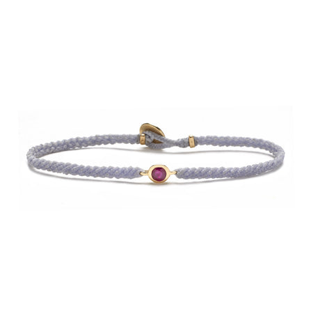 Candy Macrame Bracelet in Lavender with Ruby