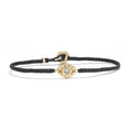 Diamond Evil Eye Macrame Bracelet in Gold