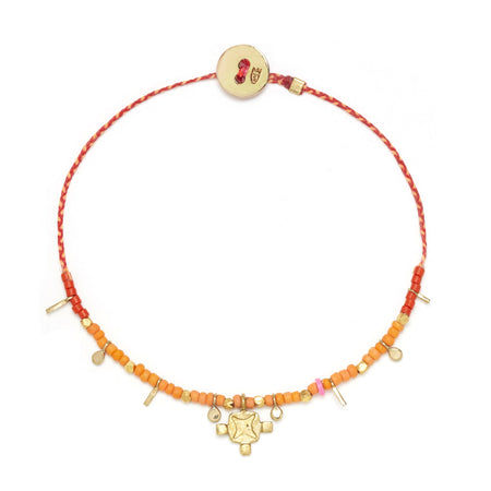 Lotus Flag Confetti Bracelet in Brass