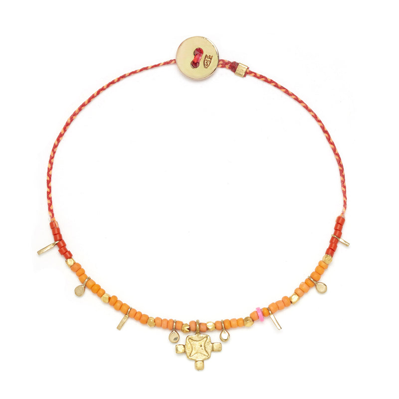 Lotus Flag Confetti Bracelet in Brass