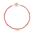 Gold Fairy Charms Beaded Bracelet in Red