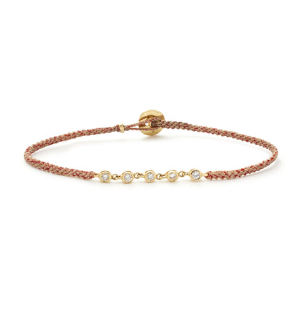 Five Bezel Classic Macrame Bracelet