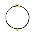 Easygoing Diamond Heart Charm Bracelet in Black