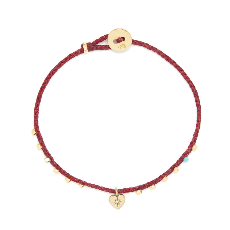 Easygoing Diamond Heart Charm Bracelet in Red