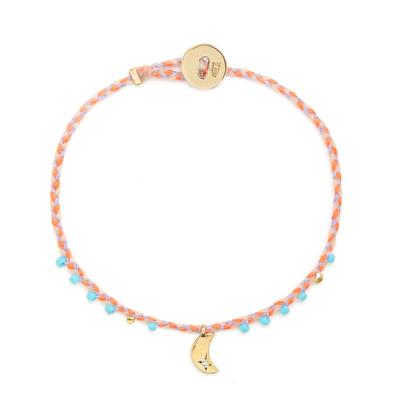 Easygoing Diamond Moon Charm Bracelet in Lavender/Natural Blend