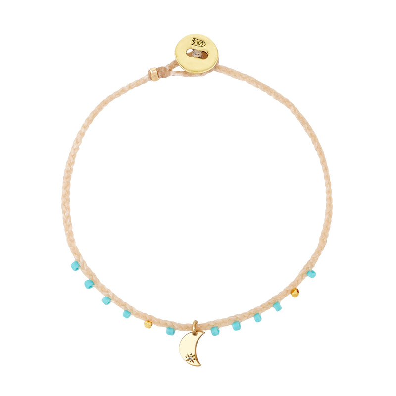 Easygoing Diamond Moon Charm Bracelet in Natural