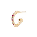 A Mini Alternating Hoop with Rubies