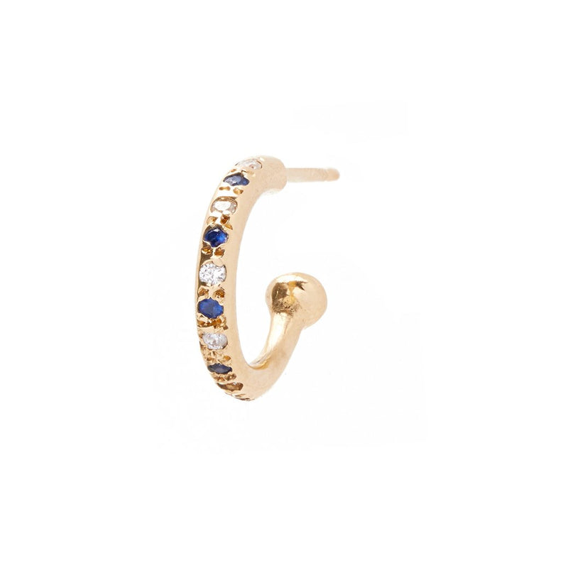 A Mini Alternating Hoop with Sapphires
