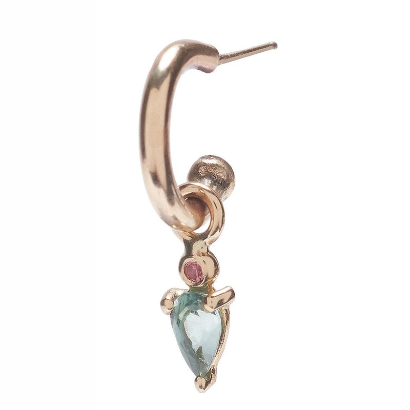 Hoop with Tourmaline Droplet