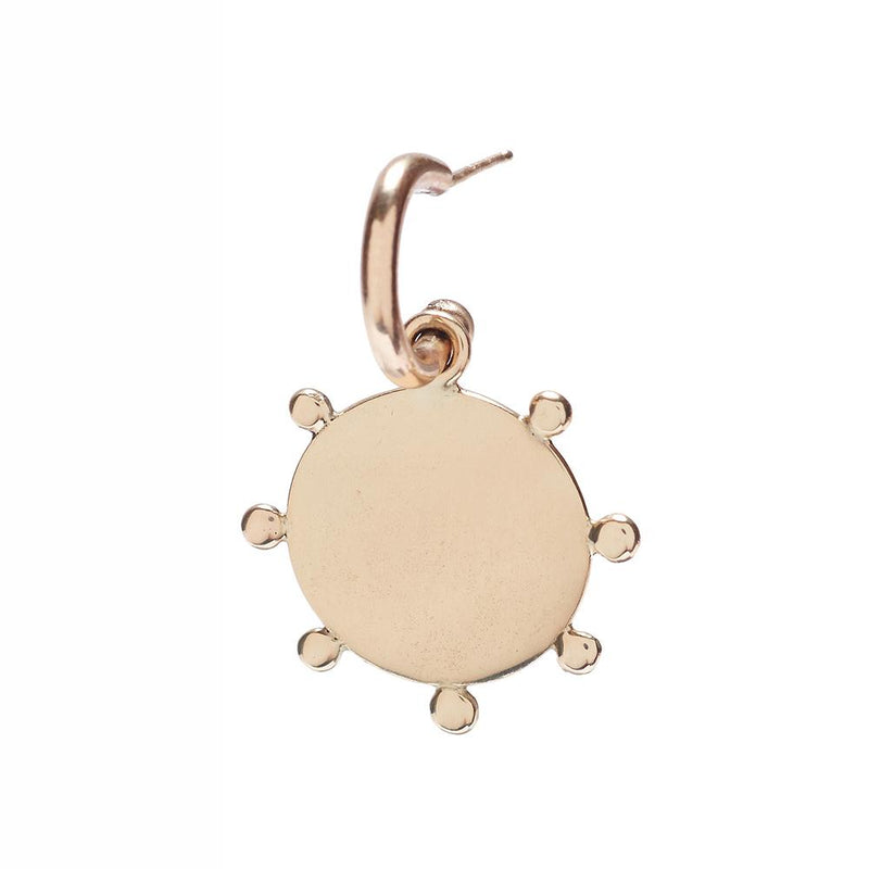 Hoop with Soleil Disc in Gold