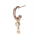 Hoop with Mini Diamond Bezel Drop in Gold