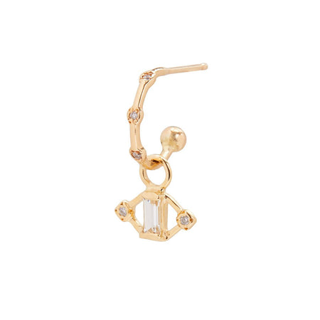 Kite Earring with White Sapphire