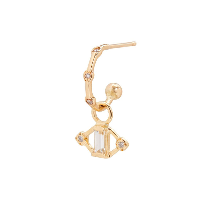 Kite Earring with White Sapphire