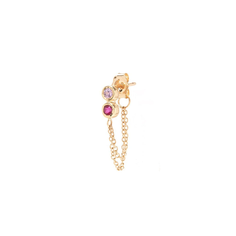 Infinity Chain Drop with Ruby and Pink Sapphire