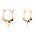 Beaded Trinket Hoops in Blue and Lavender