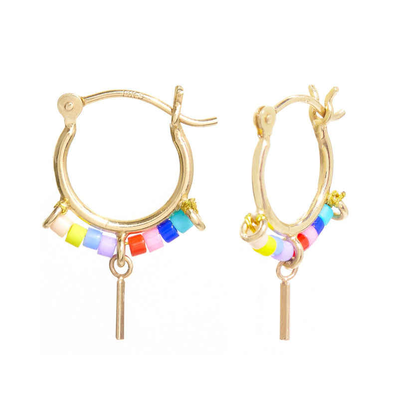 Beaded Trinket Hoops in Rainbow