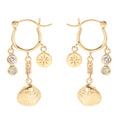 Ocean Treasure Earrings with White Sapphire and Opal
