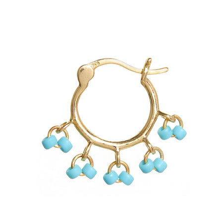 Beaded Cha Cha Hoops with Turquoise
