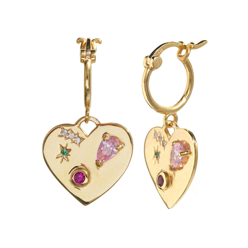 Night Market Heart Hoops in Pink