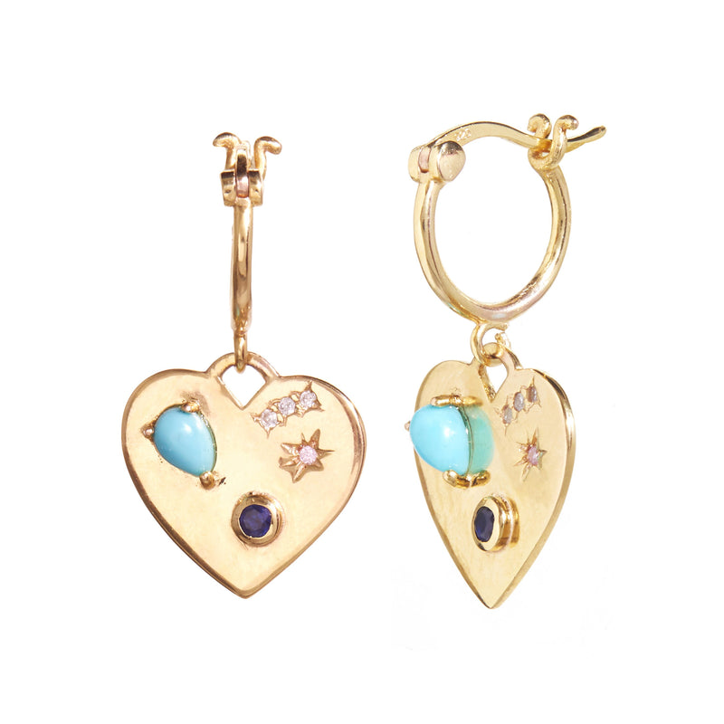 Night Market Heart Hoops in Blue
