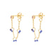 Indigo Beaded Cha-Cha Earrings with Pink Sapphire