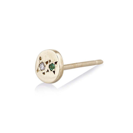 Juxtaposed Emerald Stud