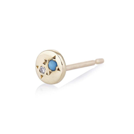 Juxtaposed Turquoise Stud
