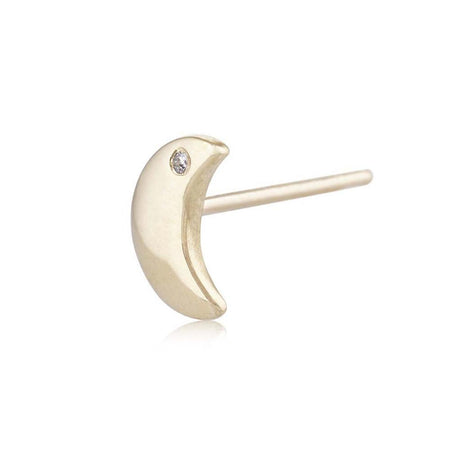 Tiny Moon Stud in Gold