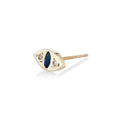 Cat Eye Stud in Gold with Sapphire