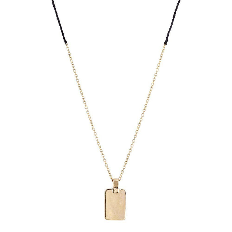 Braided Tag Necklace in Gold