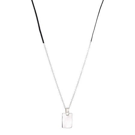 Tag Braid Necklace in Silver