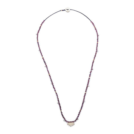 Garnet Bead Crown Caravan Necklace