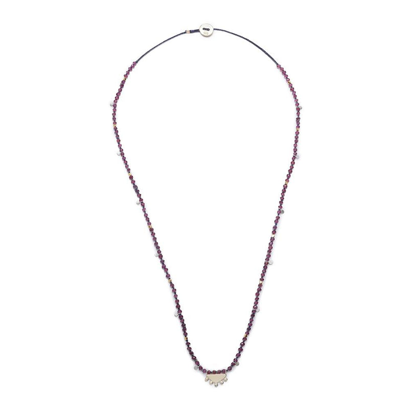 Garnet Bead Crown Caravan Necklace