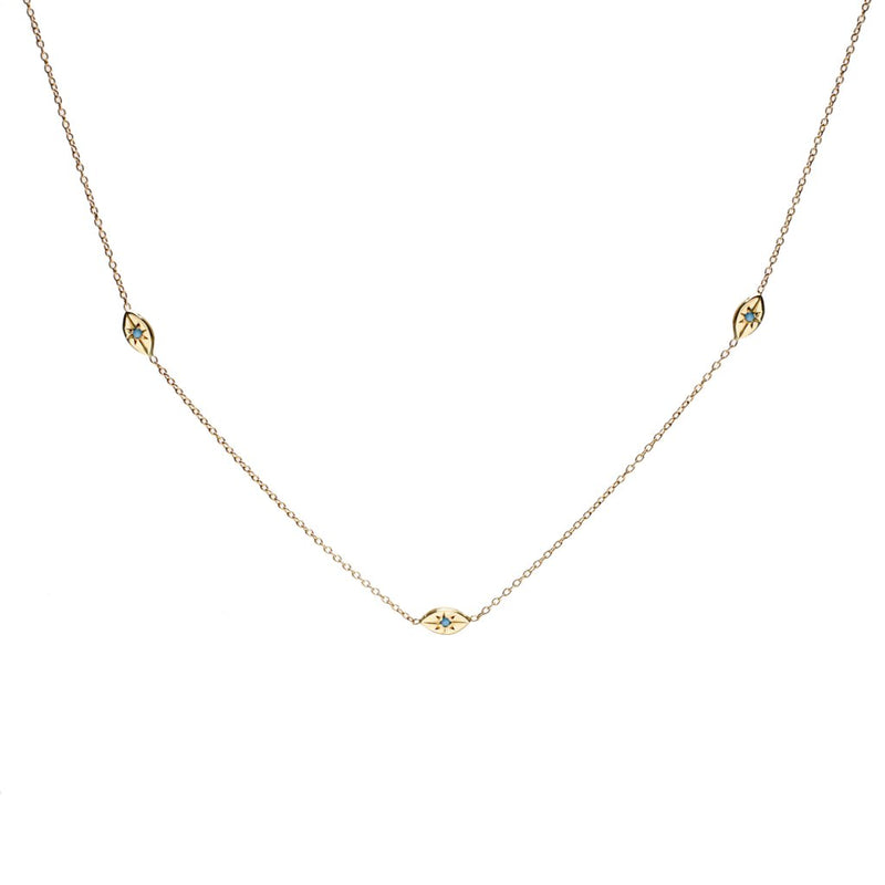 Tiny Evil Eye Necklace in Gold