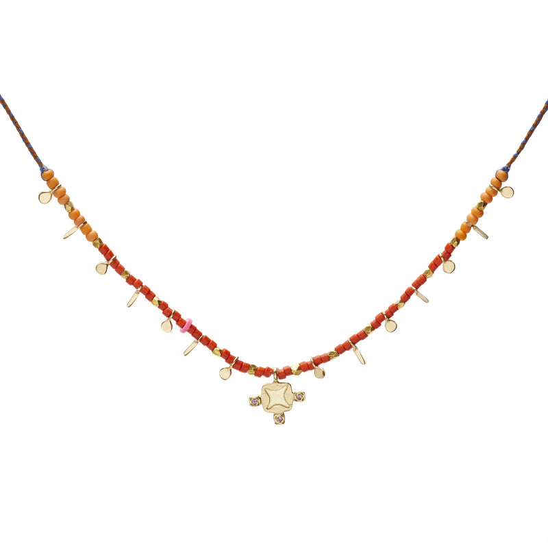 Lotus Flag Confetti Necklace in Gold