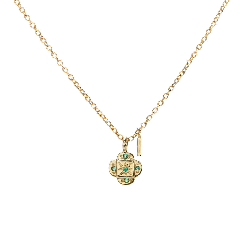 Endless Knot Pendant Necklace in Emerald