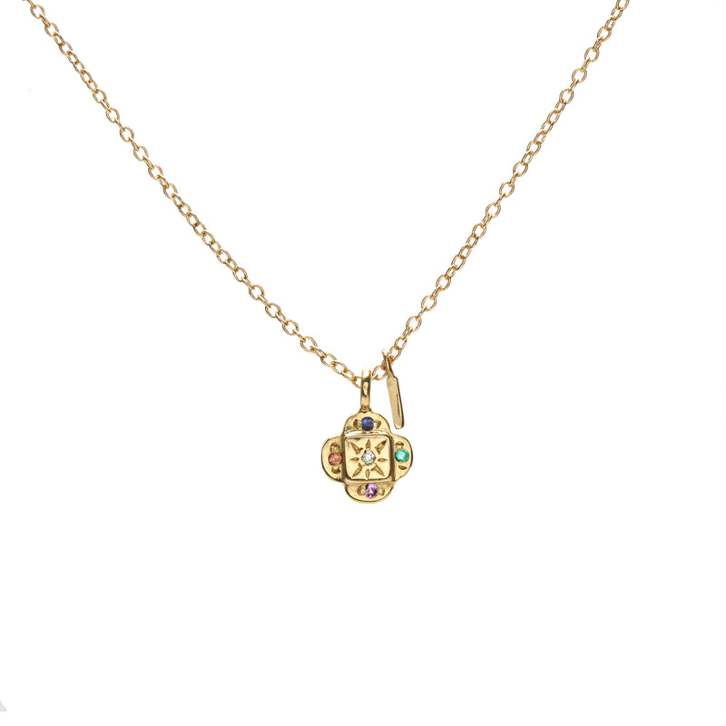 Endless Knot Pendant Necklace in Mixed Stones