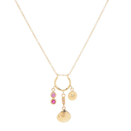 Ocean Treasure Necklace in Gold with ruby