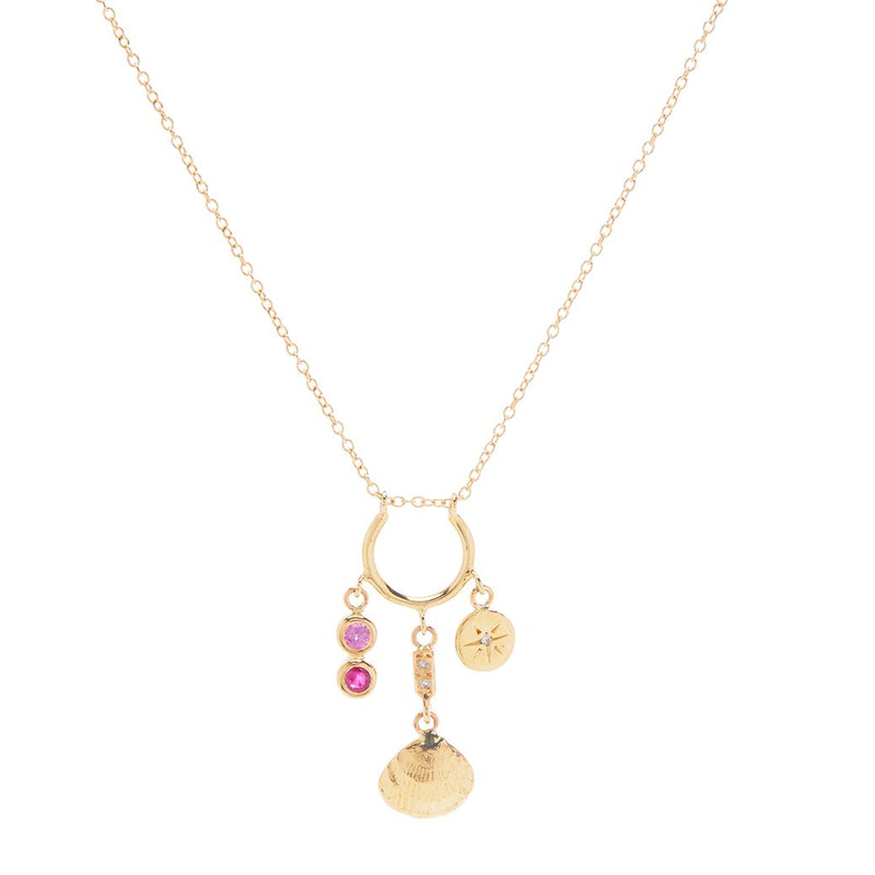 Ocean Treasure Necklace in Gold with ruby