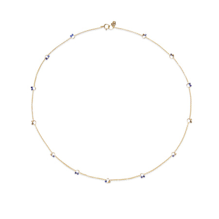 Beaded Cha-Cha Necklace in Indigo