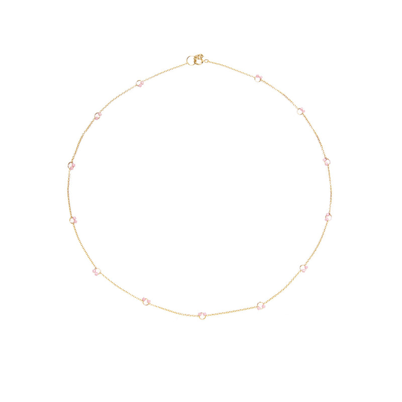 Beaded Cha-Cha Necklace in Pink